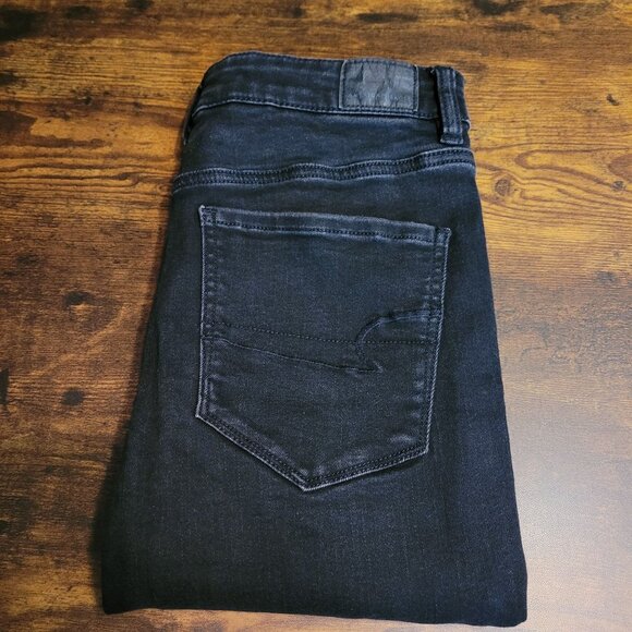 American Eagle Jeans 6 R Jegging Highest Rise Next Level Stretch Black Wash - Picture 3 of 12
